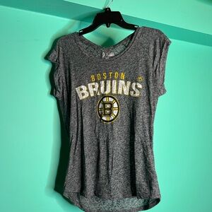 Majestic Gray T-Shirt with Yellow Boston Print